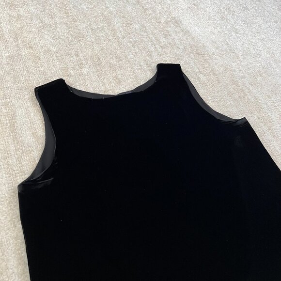 Eileen Fisher Black Silk Velvet Sleeveless Blouse Tank Top L - Picture 3 of 8